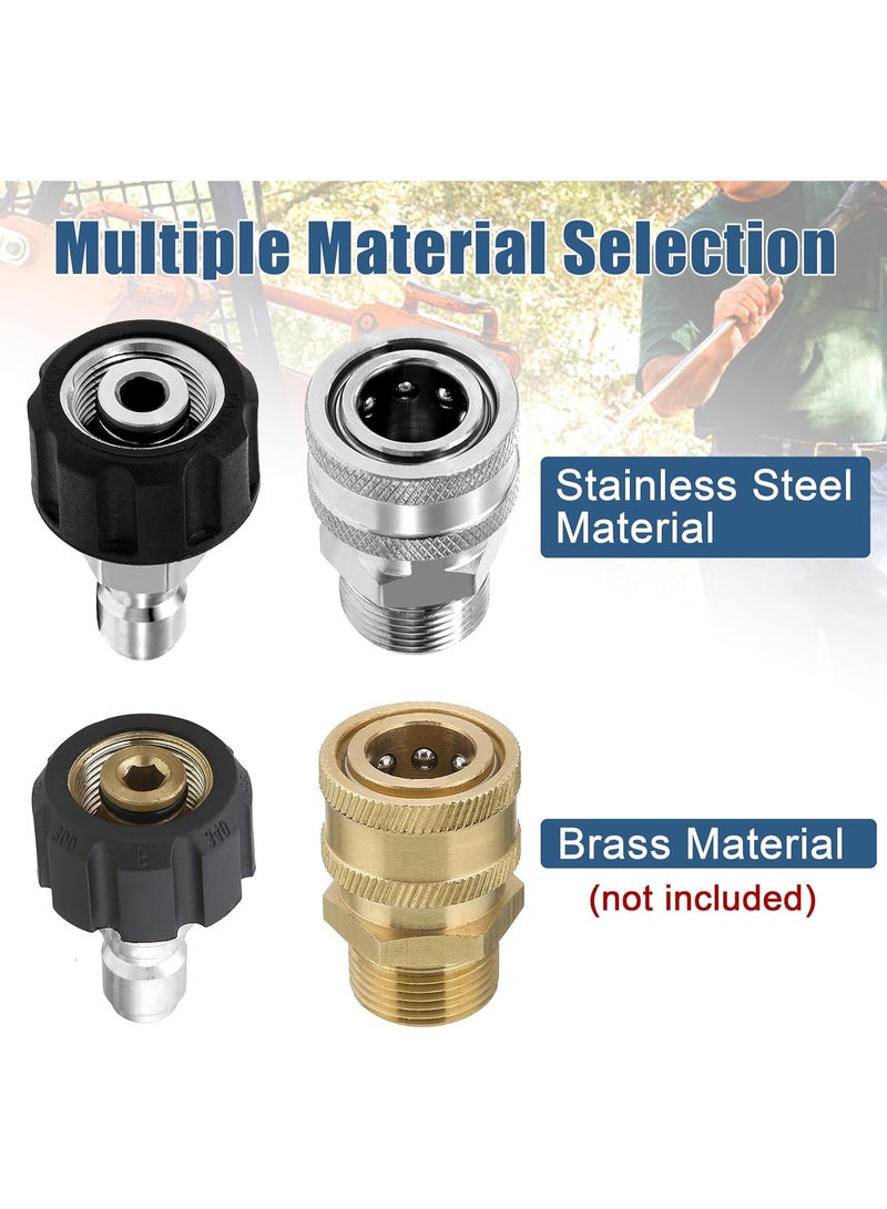 مجموعة أدوات توصيل سريع للغسالات ذات الضغط العالي - M22 14mm إلى M22 من الستانلس ستيل، معدل للضغط العالي - Image 2